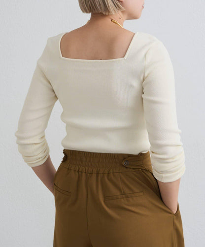 【earthy_】方領針織衫