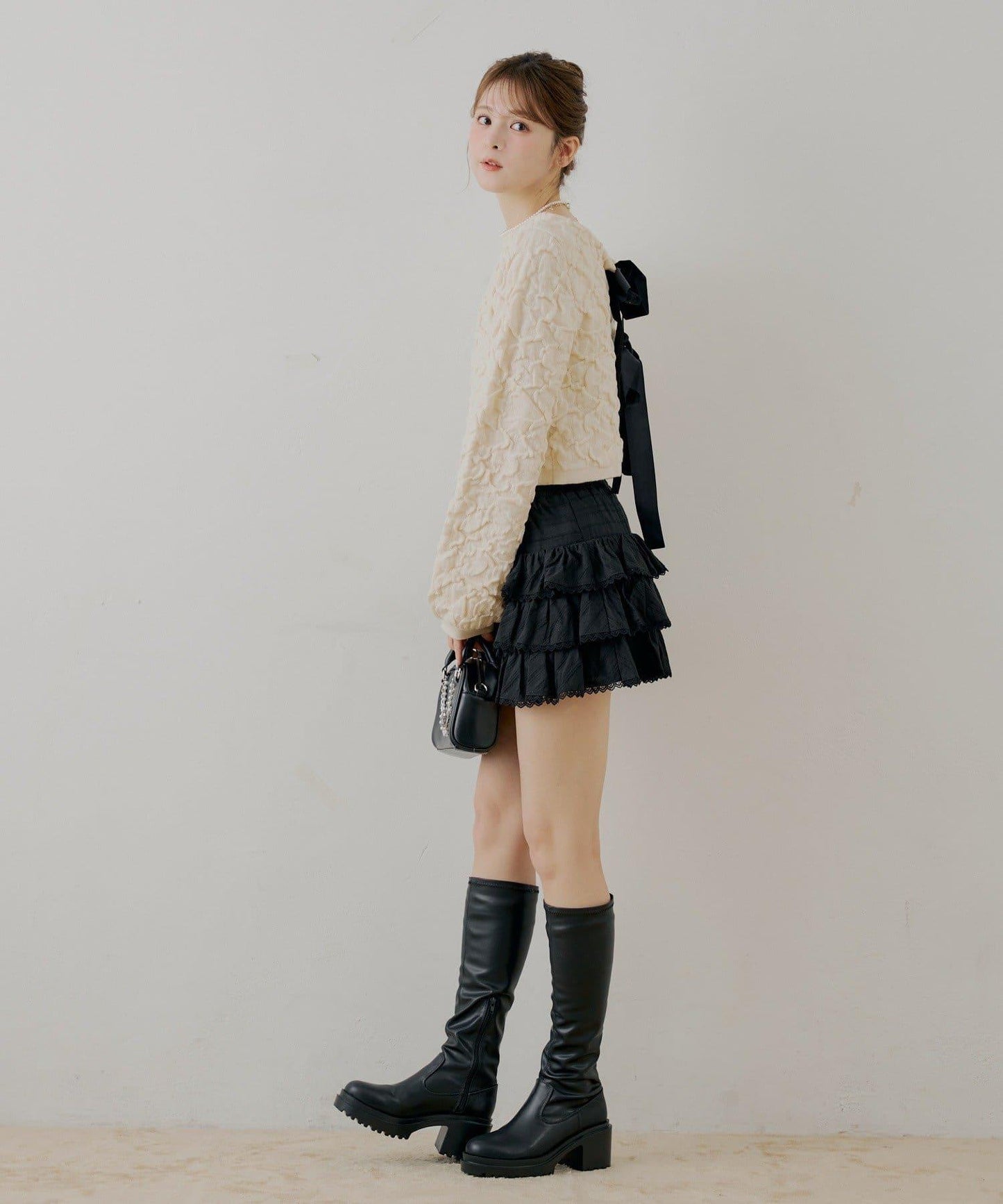 層疊荷葉邊迷你裙