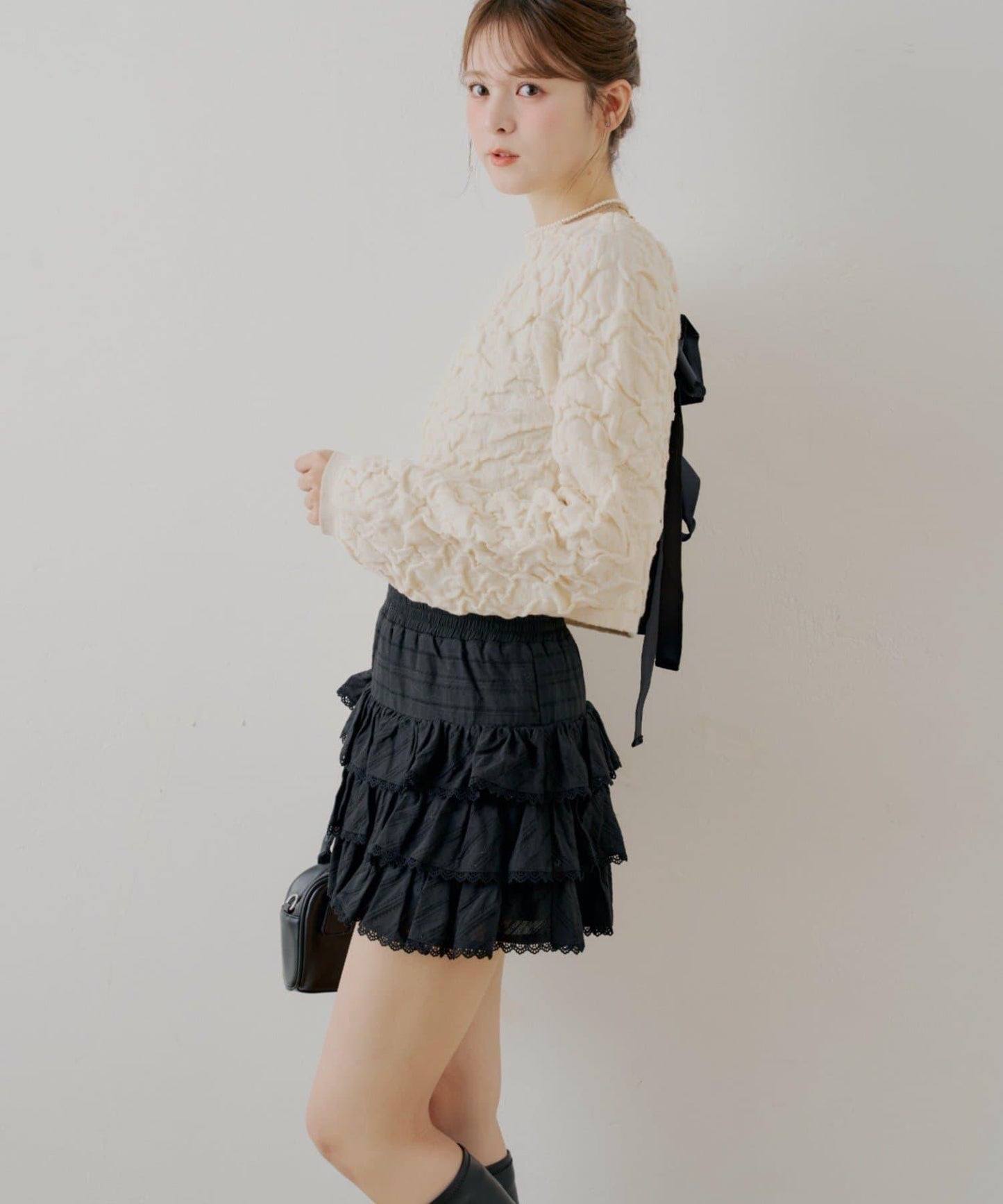 層疊荷葉邊迷你裙