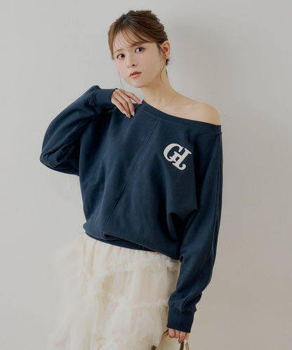 單肩寬鬆衛衣