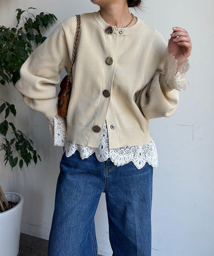 大紐釦針織開衫