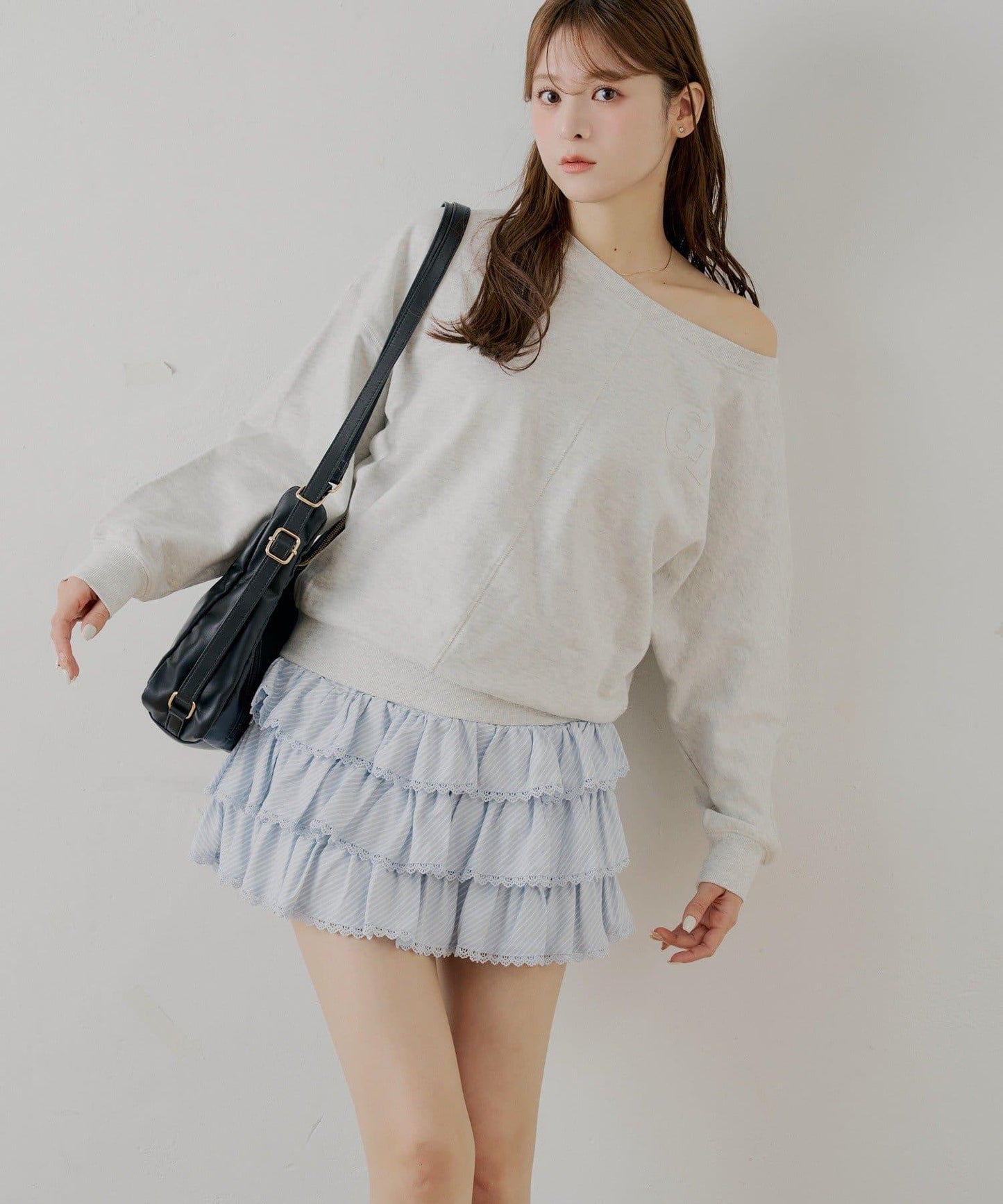 層疊荷葉邊迷你裙