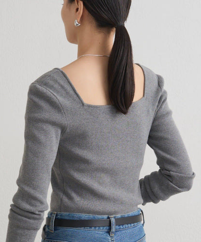 【earthy_】方領針織衫