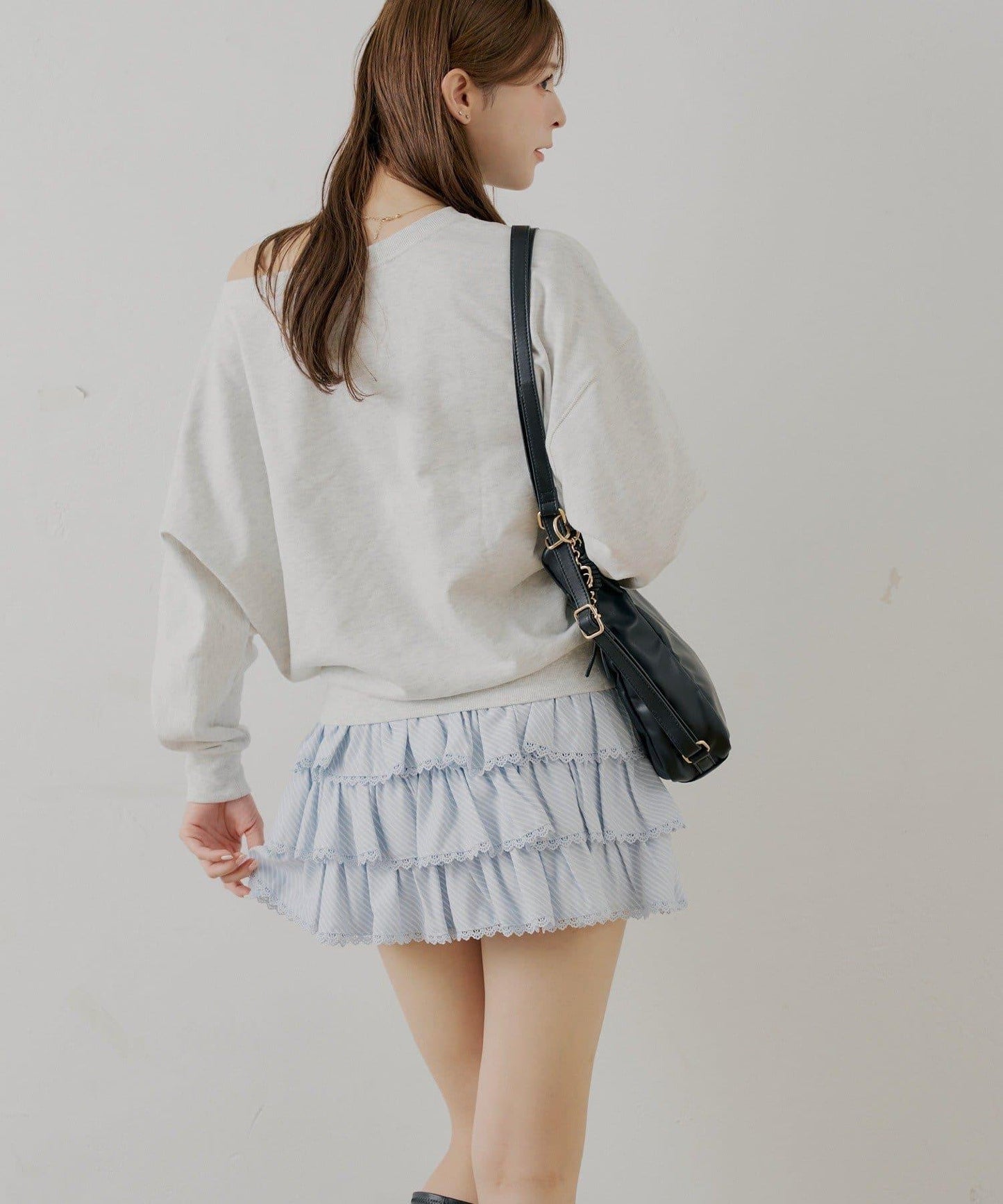 層疊荷葉邊迷你裙