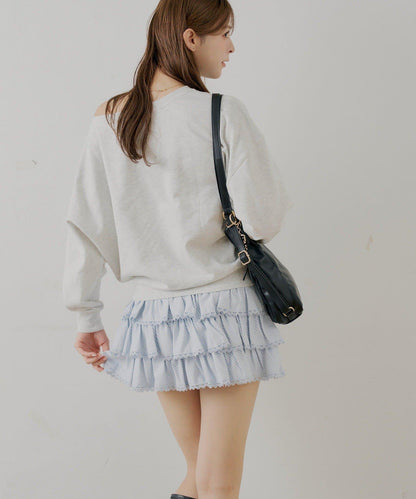 層疊荷葉邊迷你裙