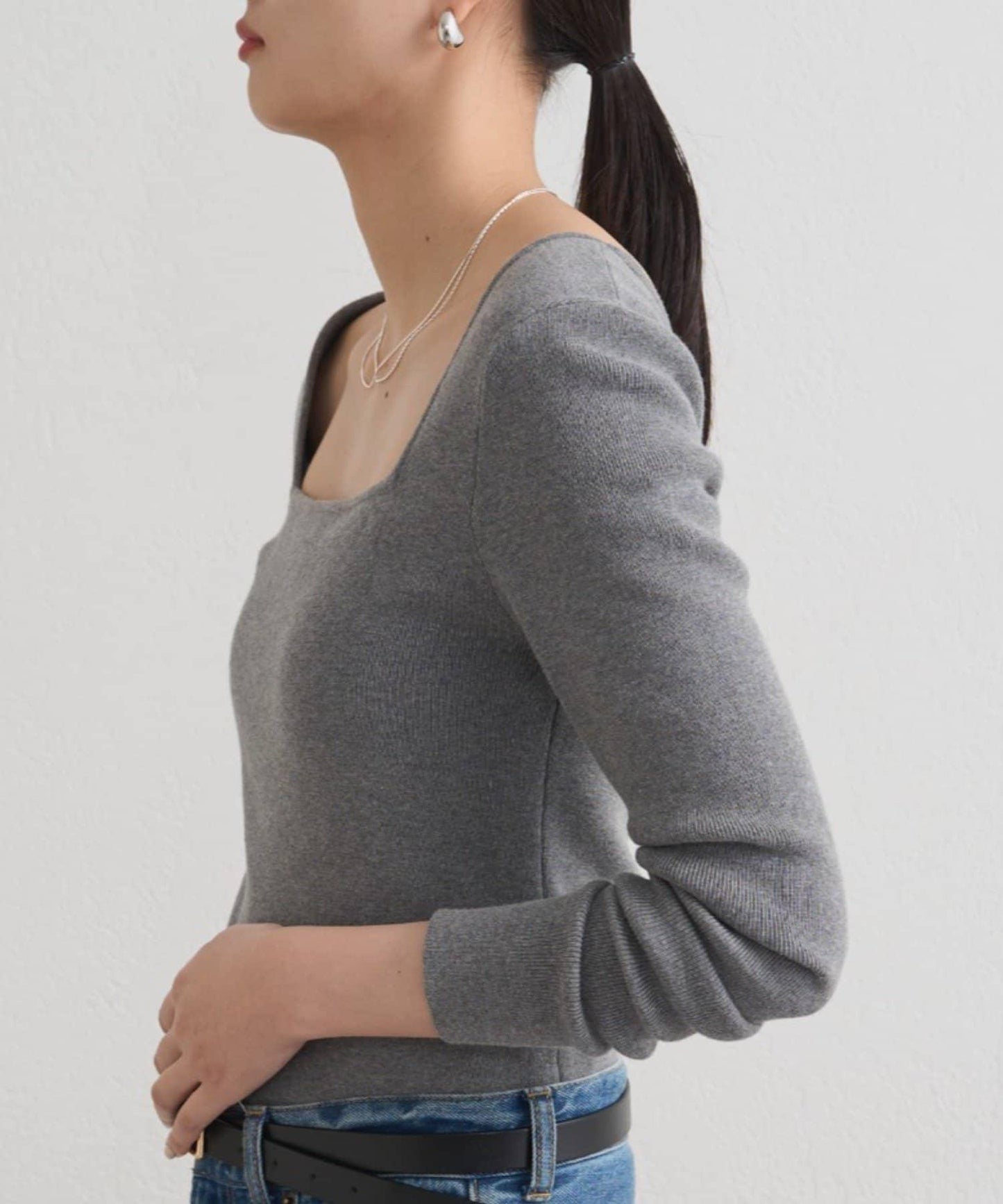 【earthy_】方領針織衫