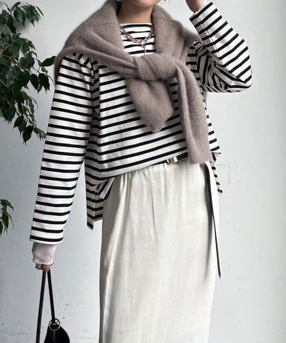 條紋船領套頭衫