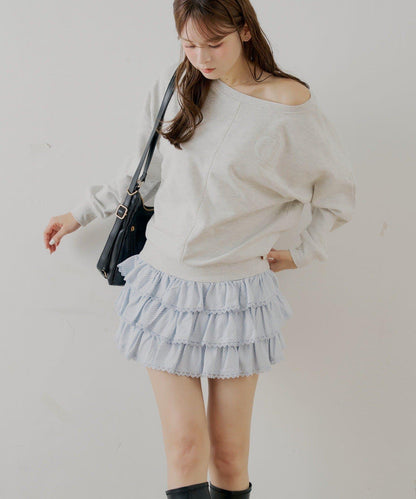層疊荷葉邊迷你裙