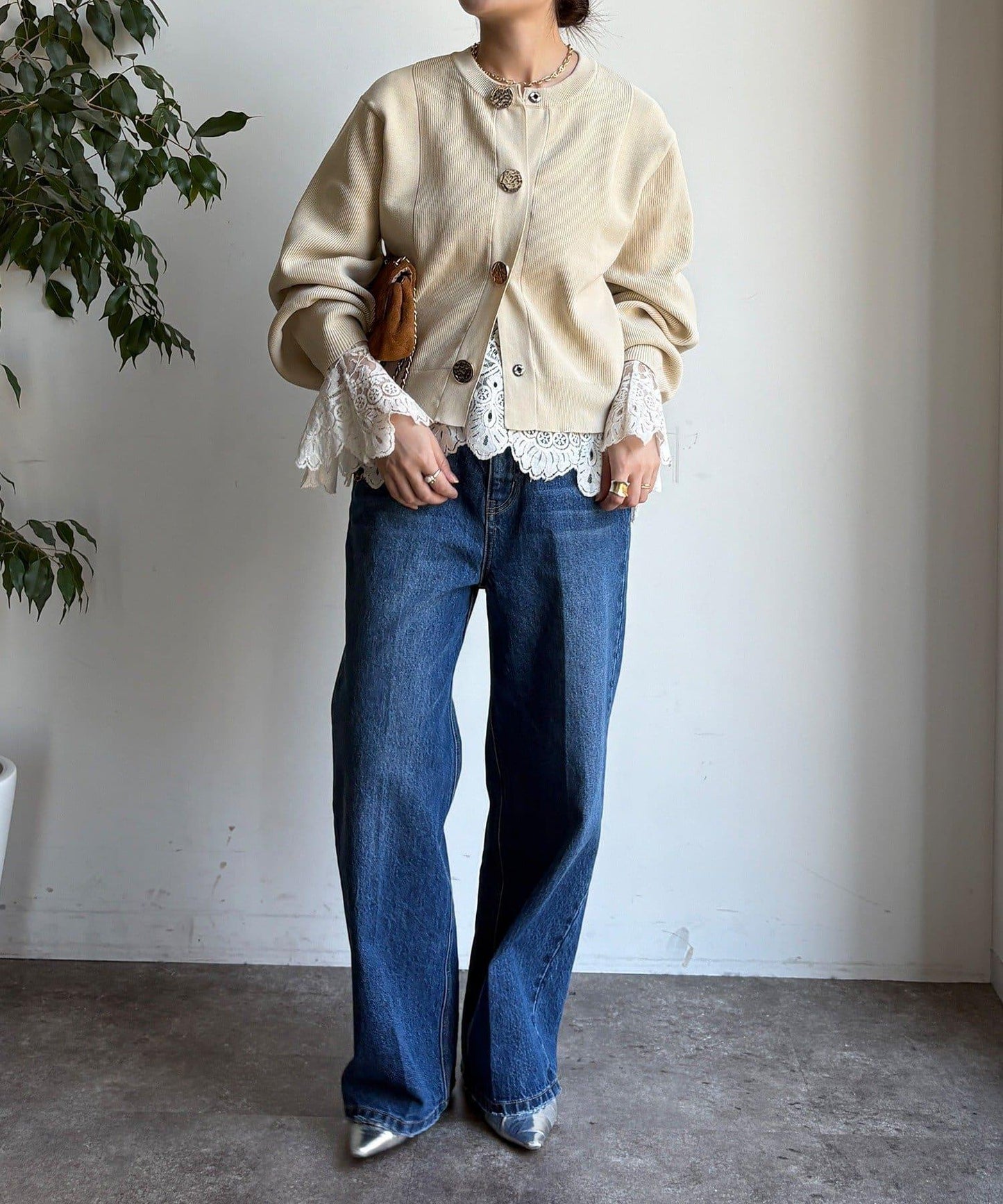 大紐釦針織開衫