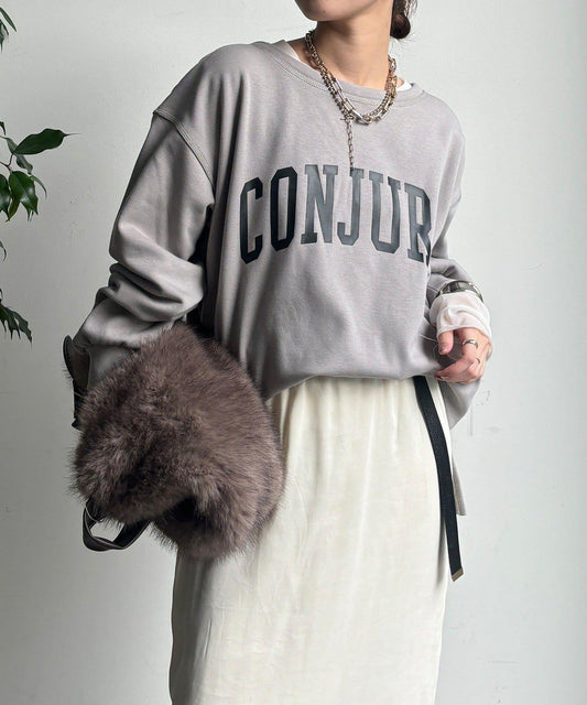 前後印花加絨套頭衫