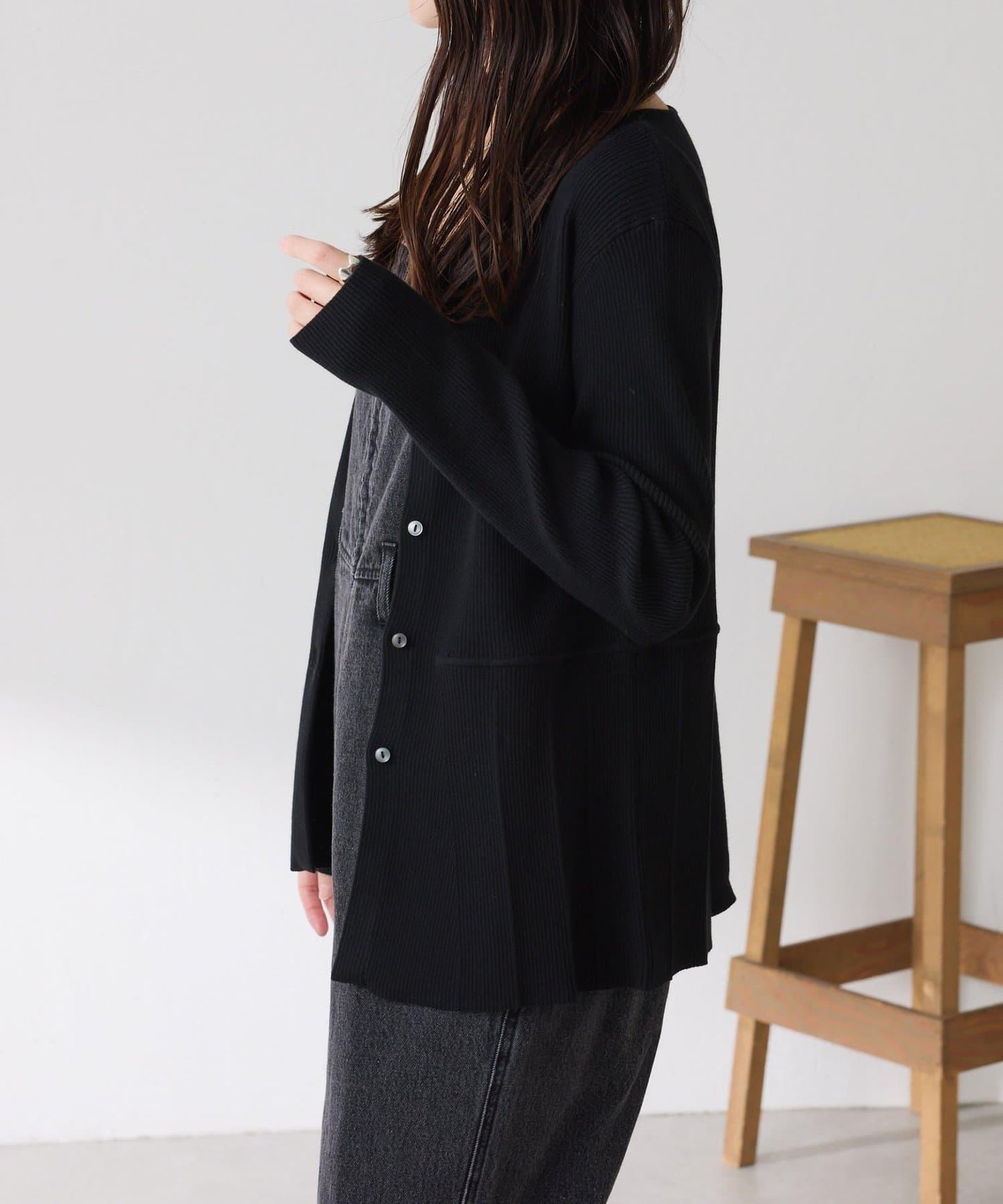 【塑形】羅紋荷葉邊開衫