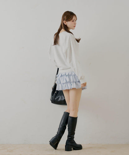 單肩寬鬆衛衣
