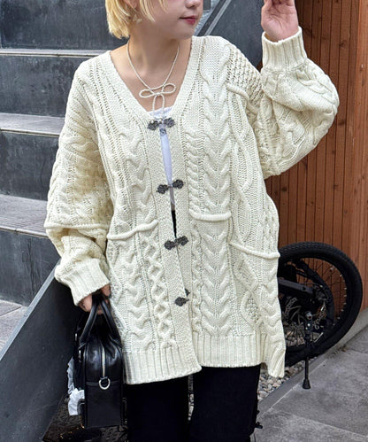 拼接提花編織開衫