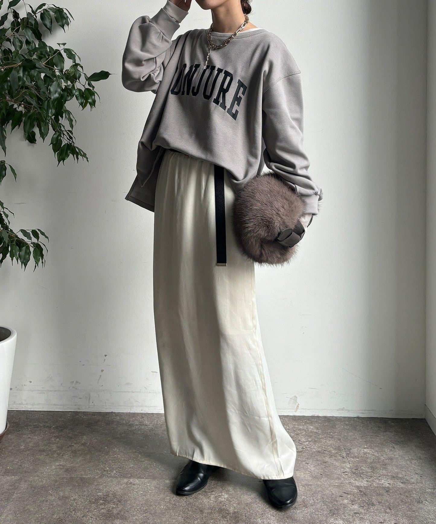 前後印花加絨套頭衫