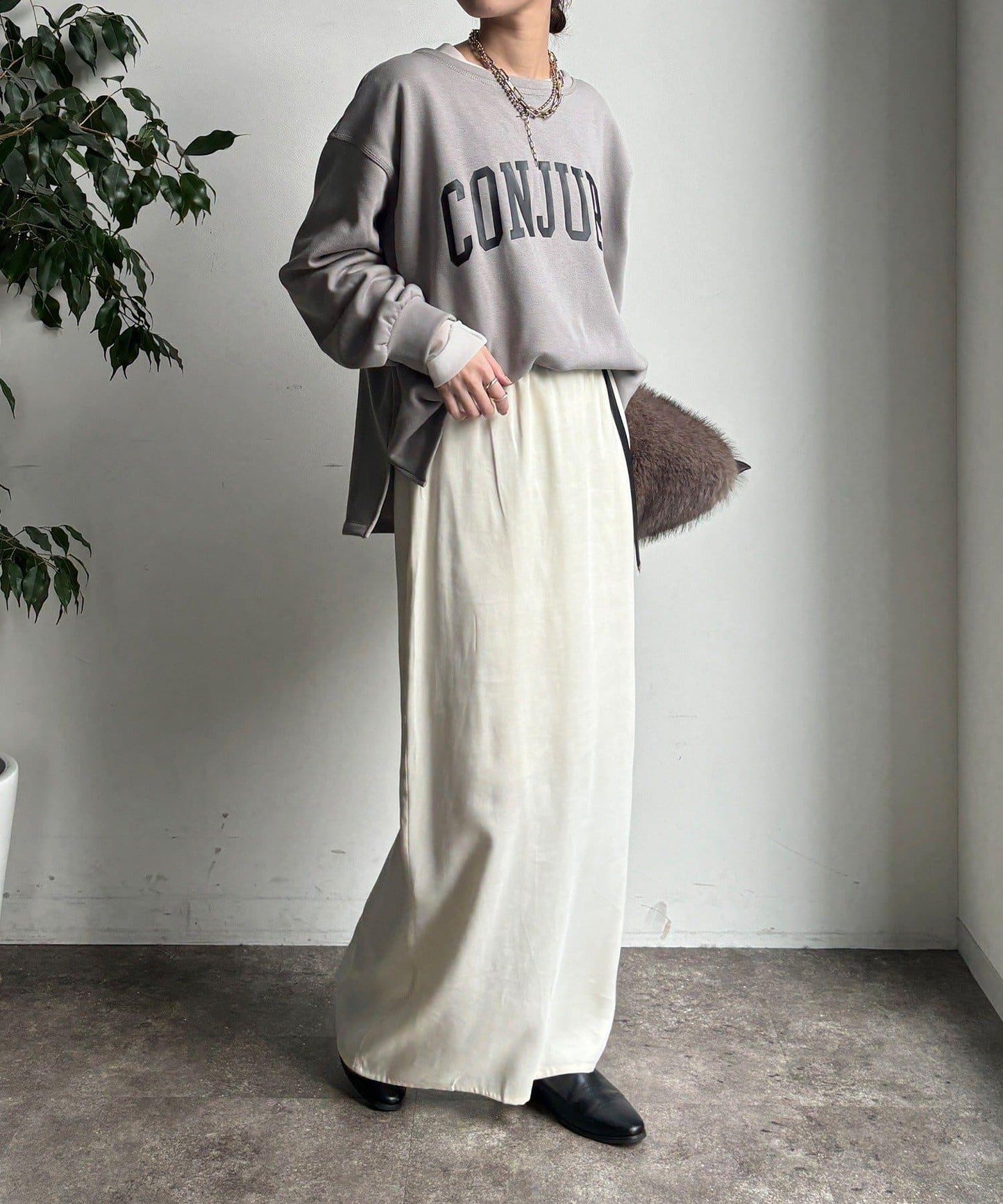 前後印花加絨套頭衫