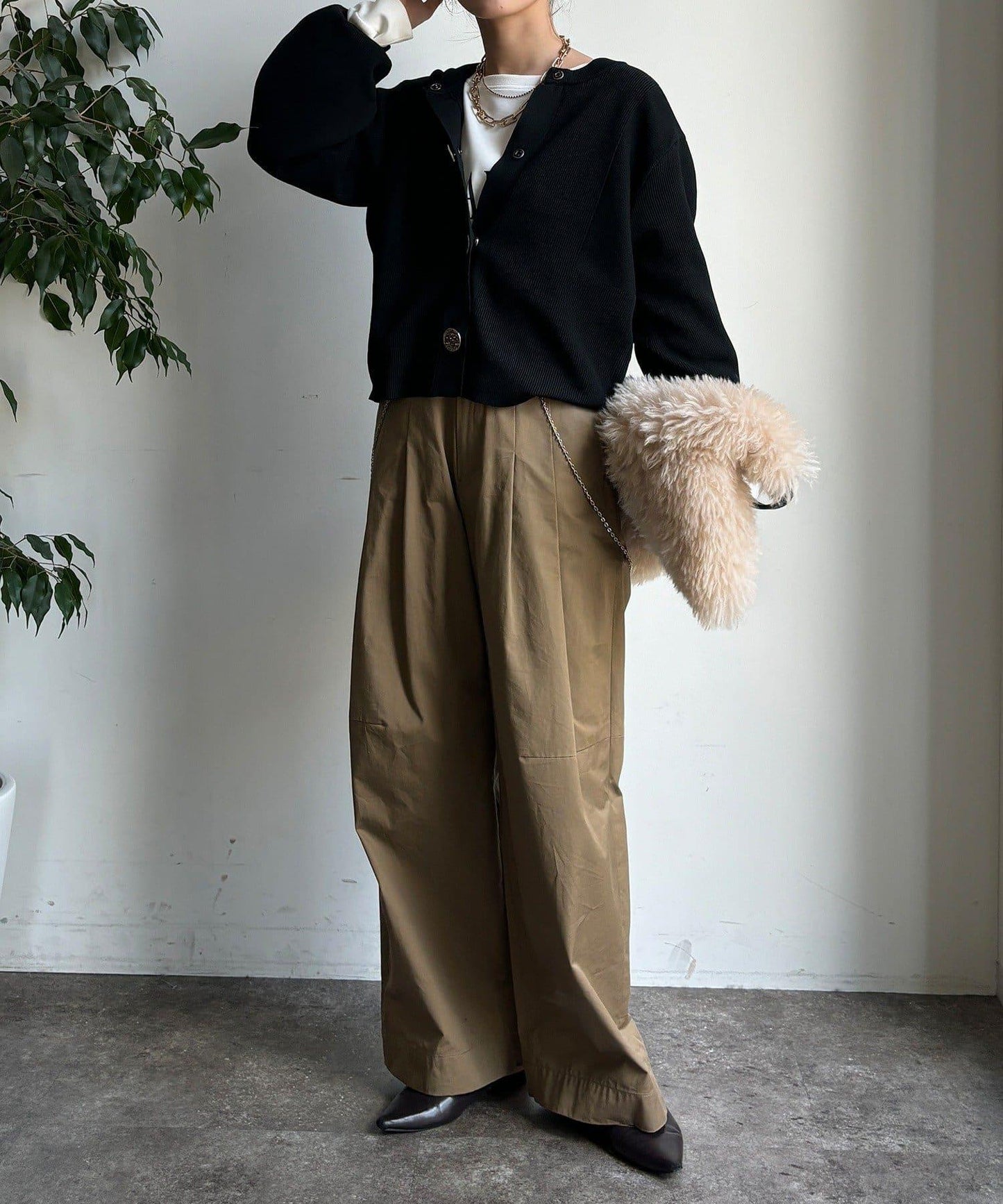 大紐釦針織開衫