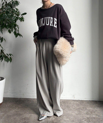 前後印花加絨套頭衫