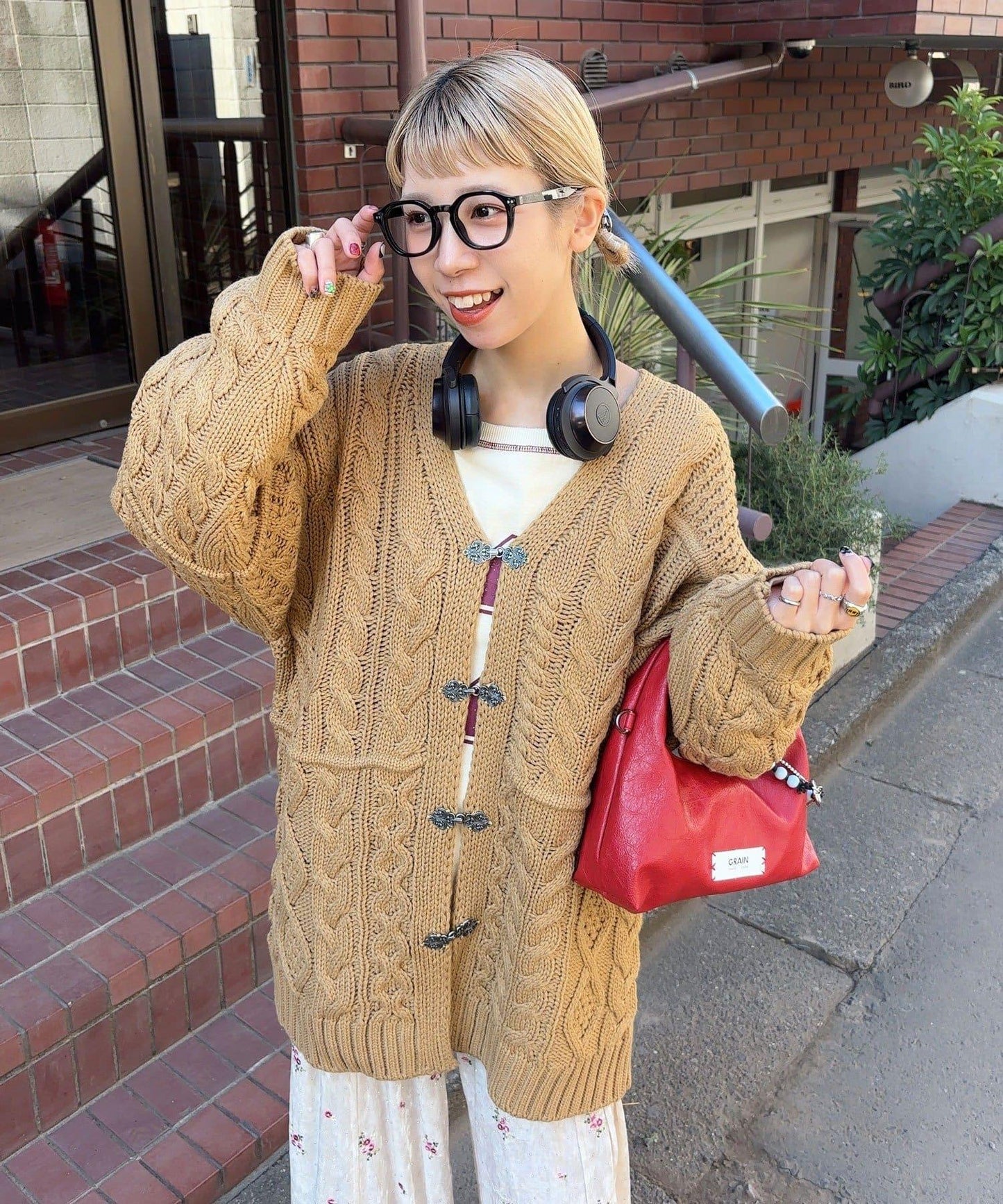 拼接提花編織開衫