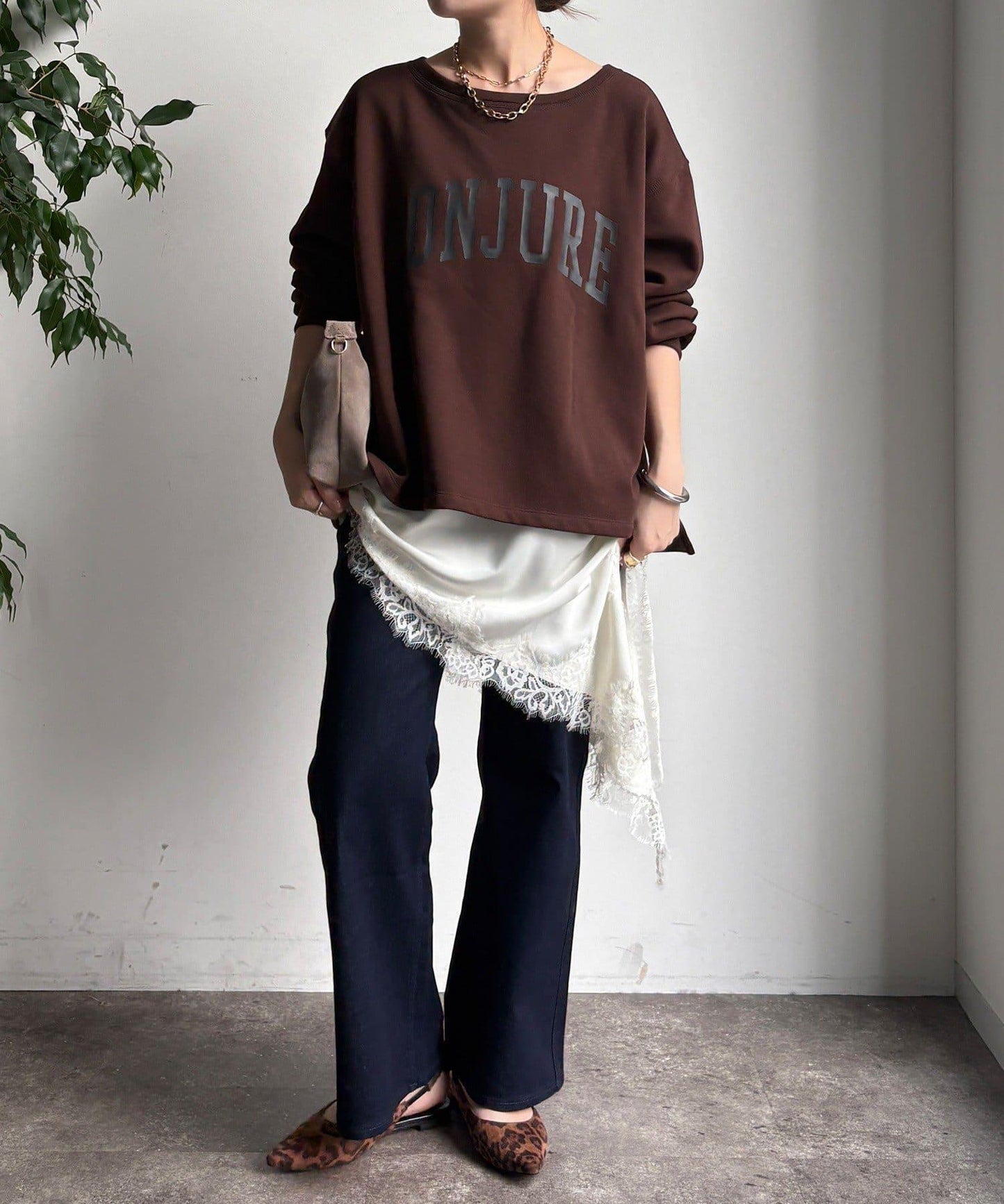 前後印花加絨套頭衫