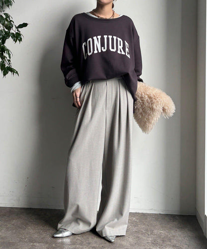 前後印花加絨套頭衫