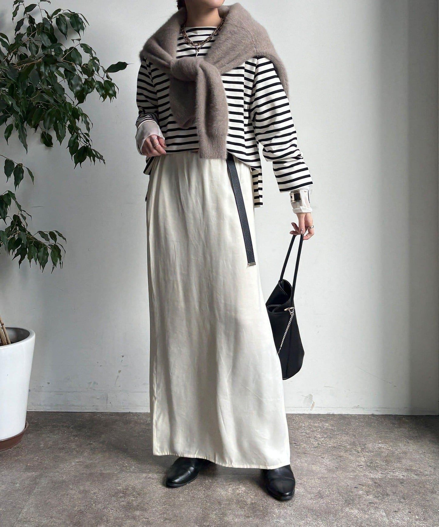 條紋船領套頭衫