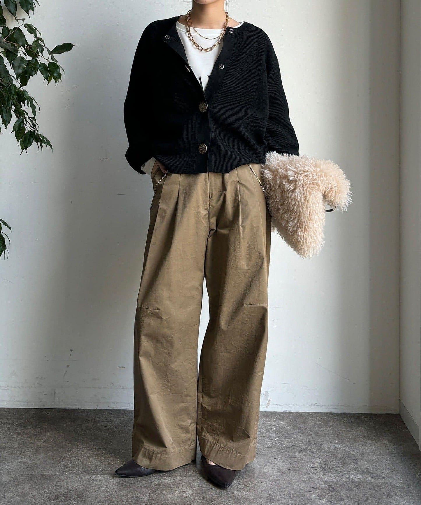 大紐釦針織開衫