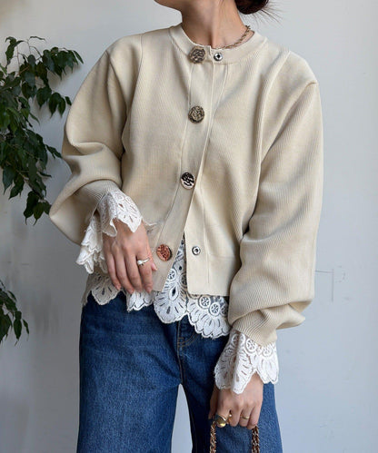 大紐釦針織開衫