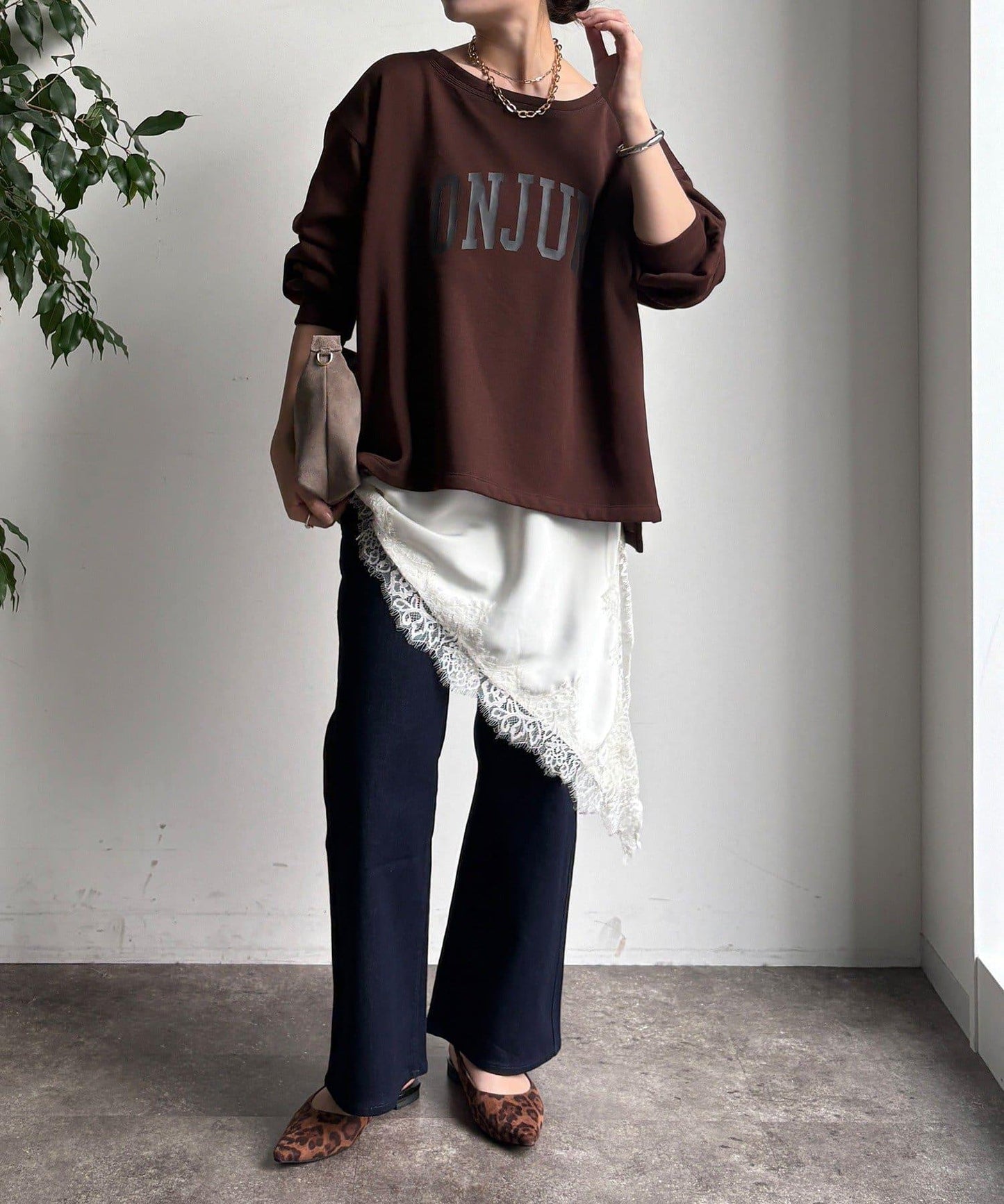 前後印花加絨套頭衫