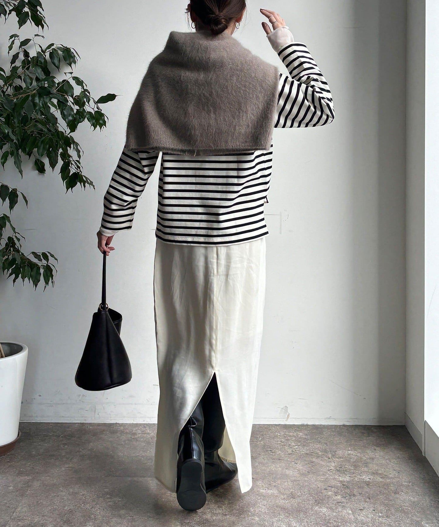 條紋船領套頭衫