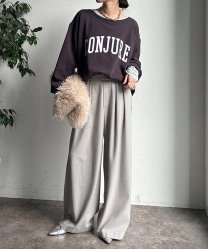 前後印花加絨套頭衫