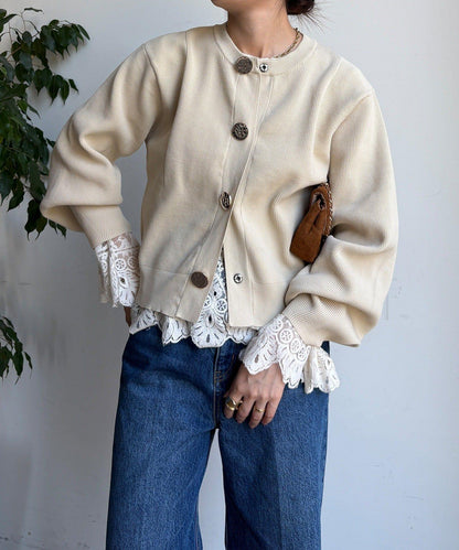 大紐釦針織開衫