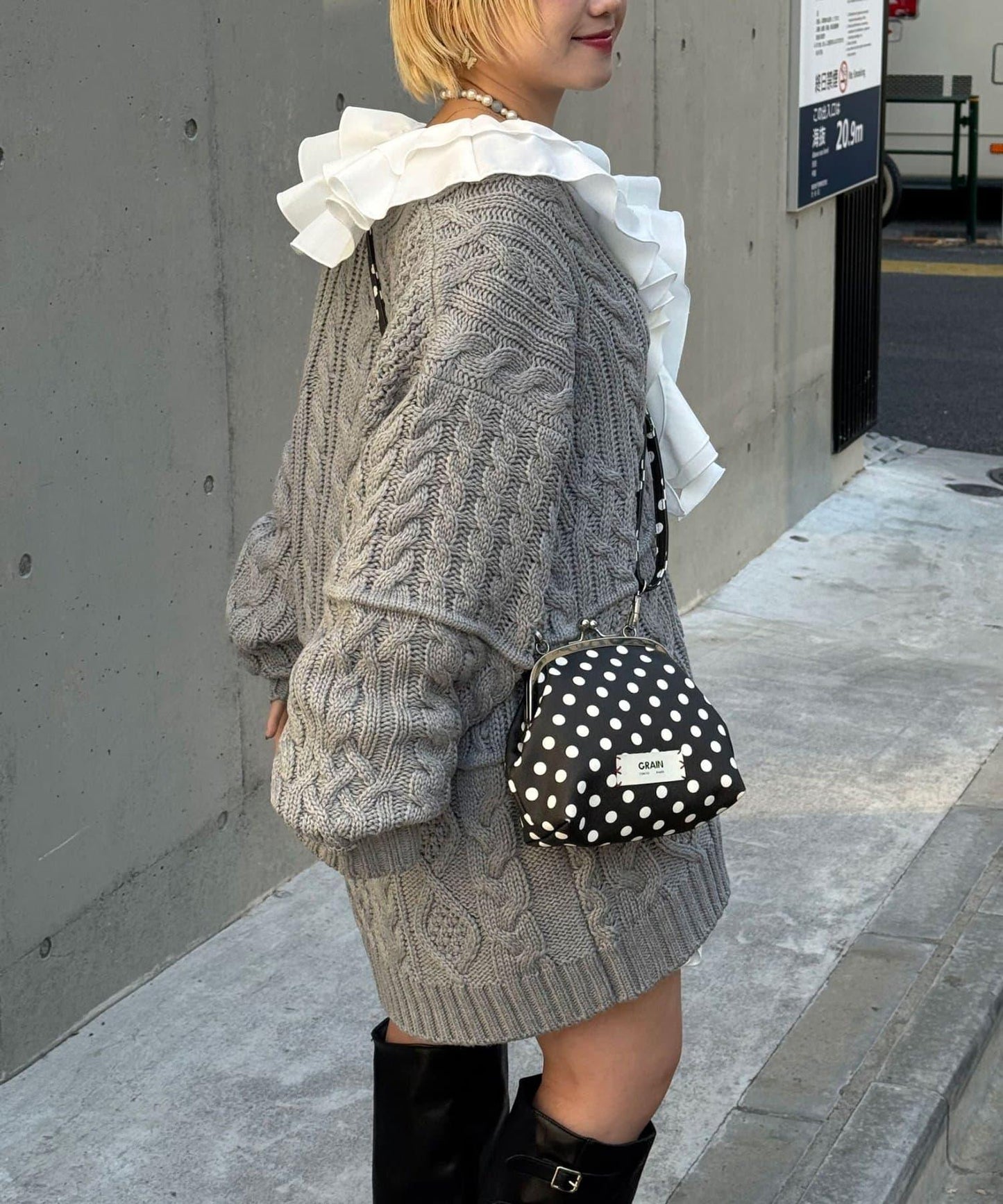 拼接提花編織開衫