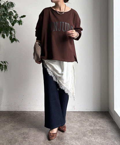 前後印花加絨套頭衫