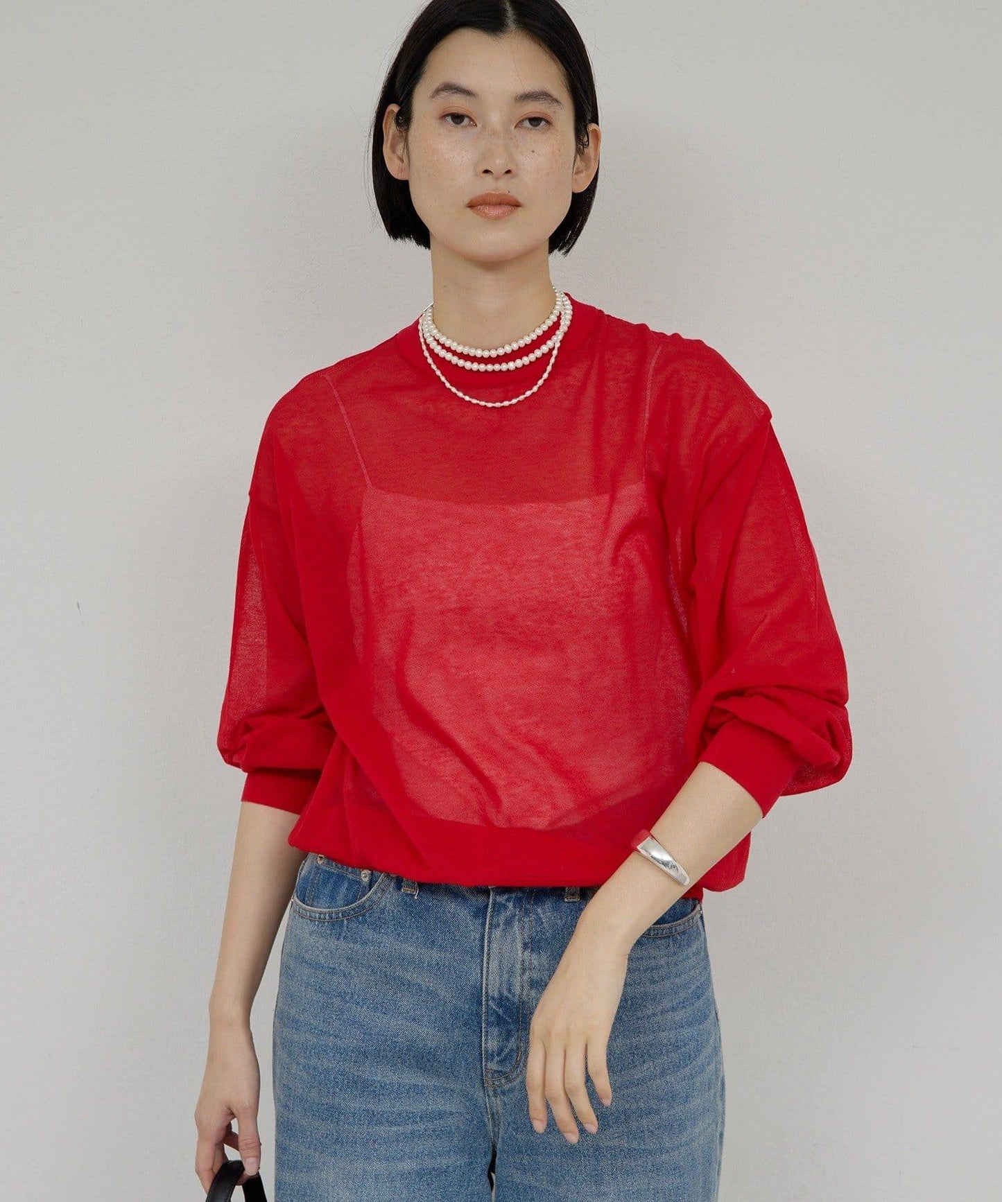 棉質薄紗針織衫