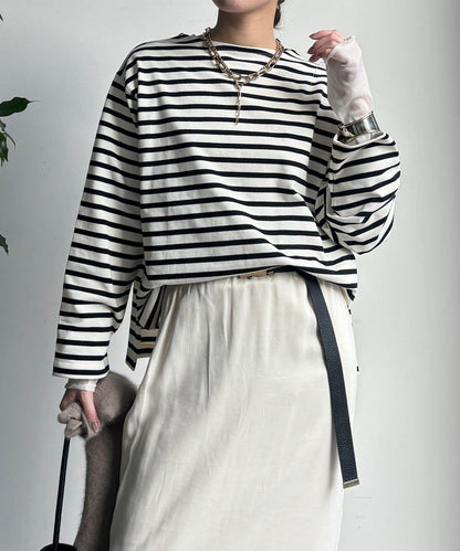 條紋船領套頭衫
