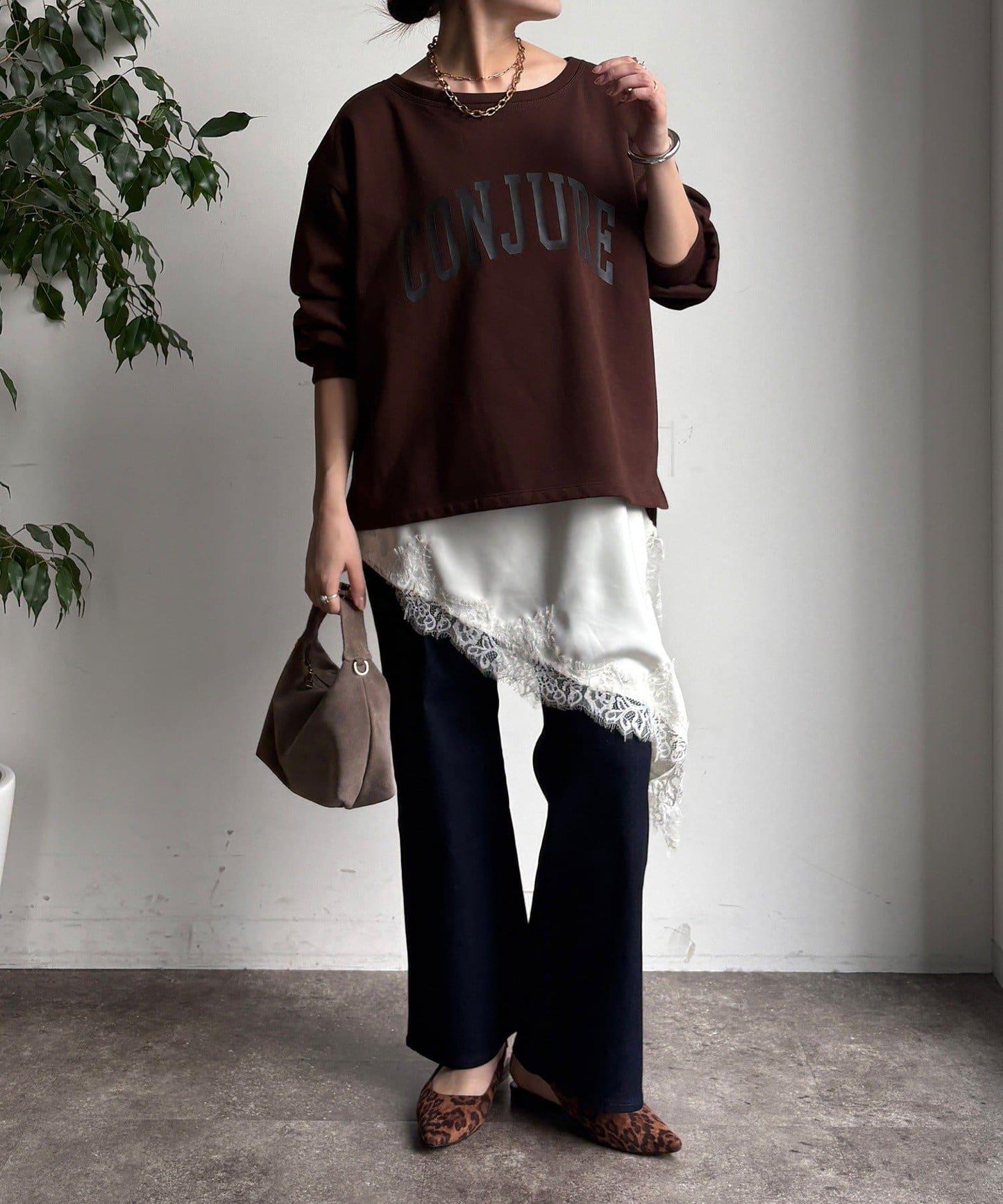 前後印花加絨套頭衫