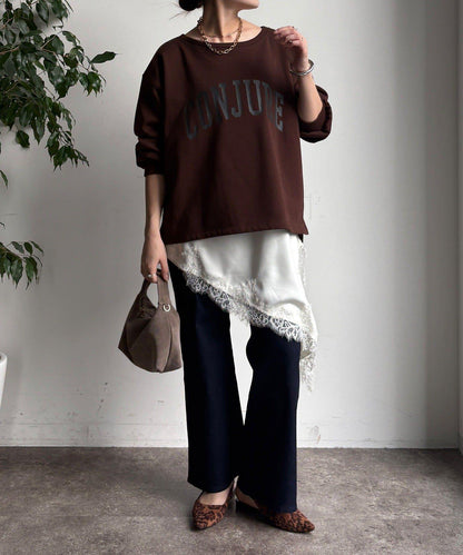 前後印花加絨套頭衫