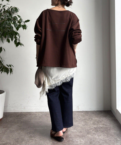 前後印花加絨套頭衫