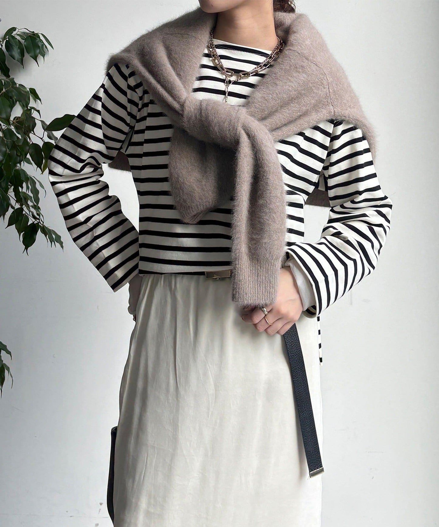 條紋船領套頭衫