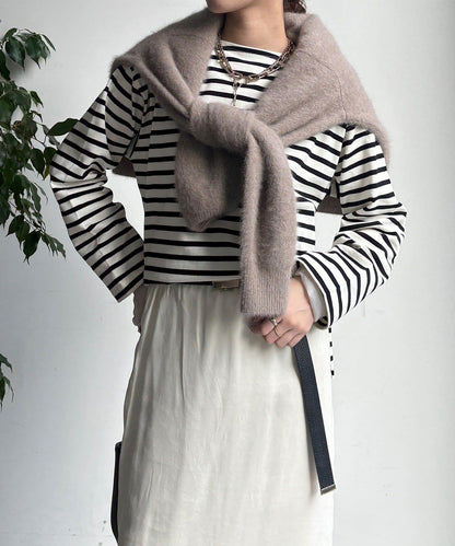 條紋船領套頭衫