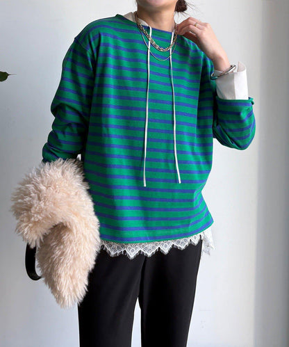 條紋船領套頭衫