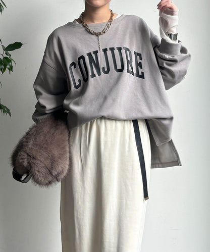 前後印花加絨套頭衫