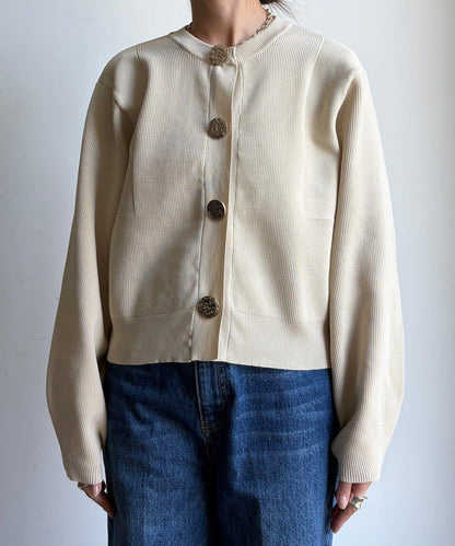 大紐釦針織開衫
