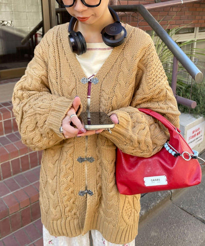 拼接提花編織開衫