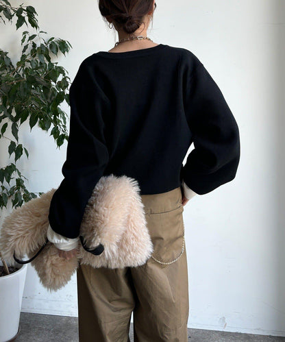 大紐釦針織開衫