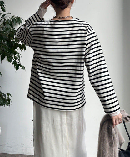 條紋船領套頭衫