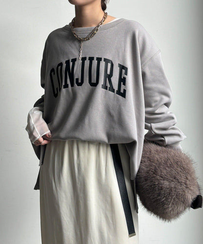 前後印花加絨套頭衫