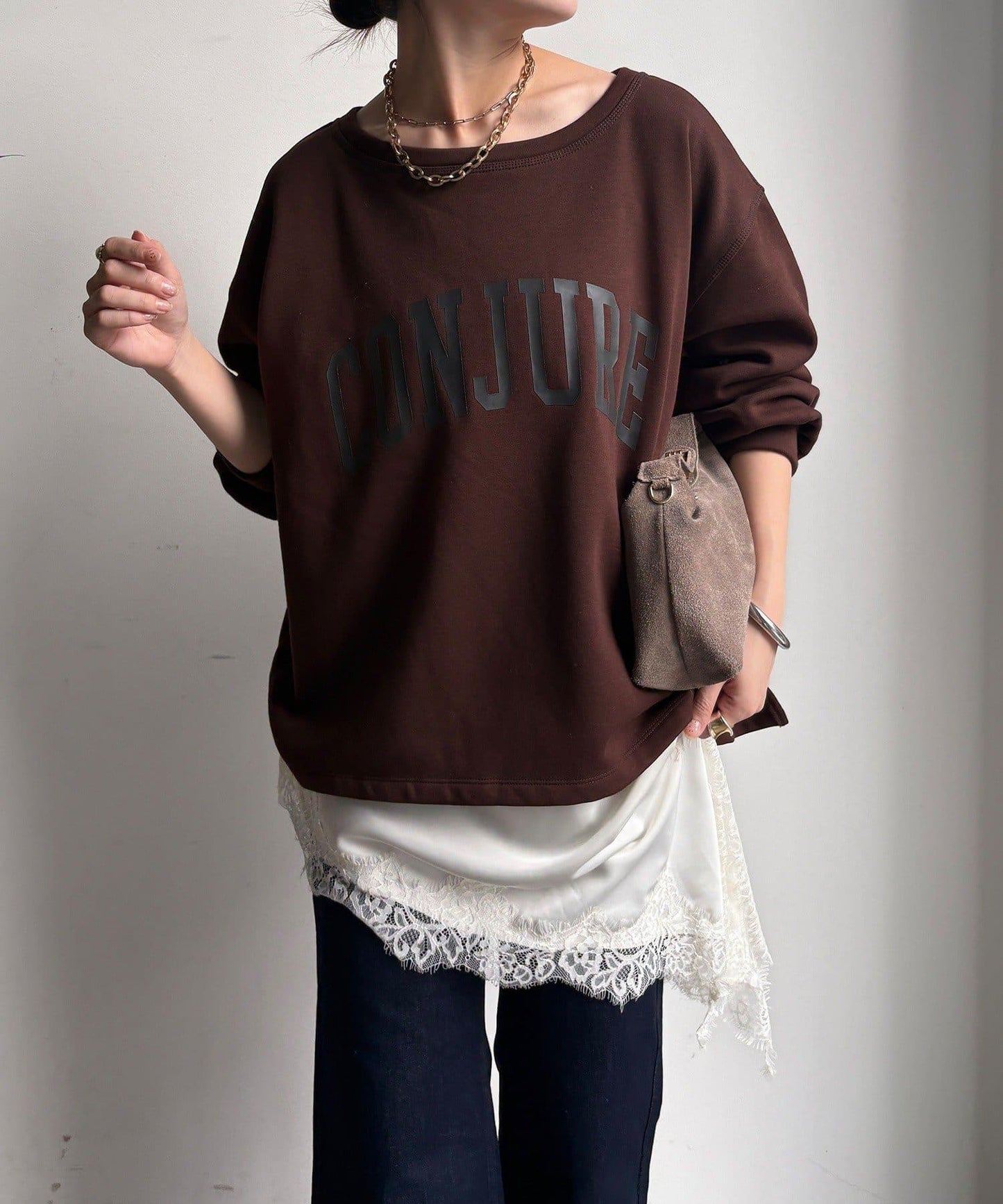 前後印花加絨套頭衫