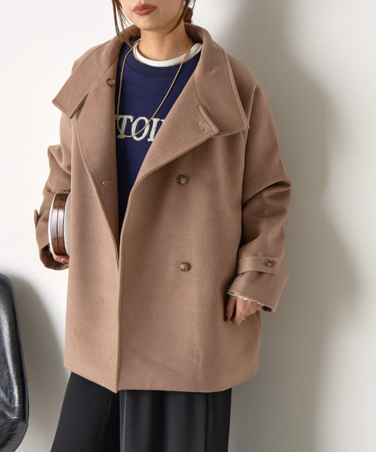 羊毛感立領夾克