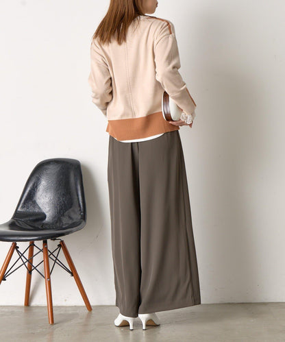 三色拼接針織衫